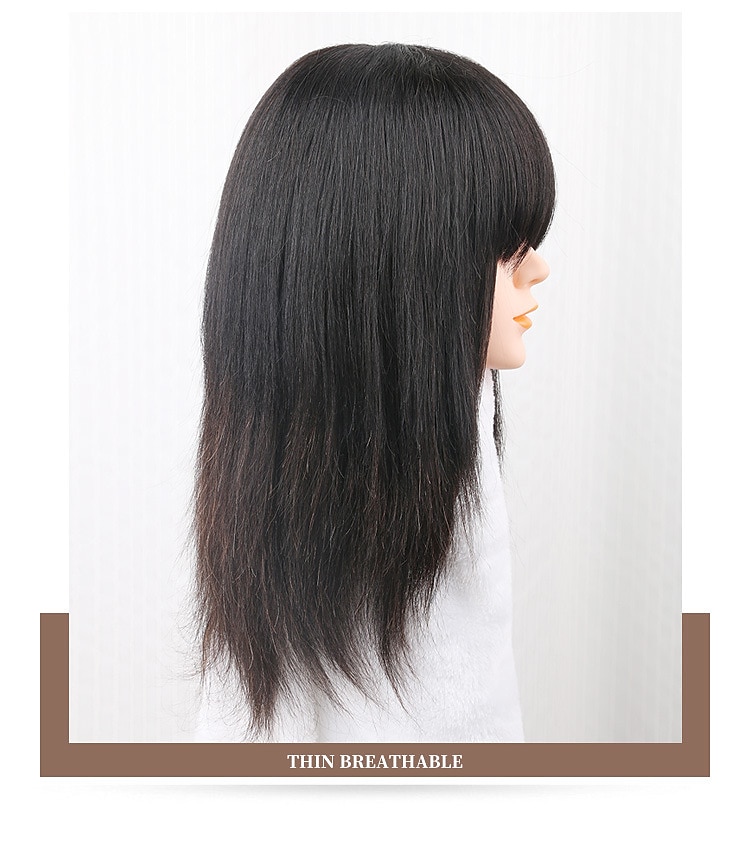 Women's Human Hair Toupees Straight Machine Made Soft / Party / Women Party / Evening / Daily Wear / Vacation 2025 - CLP $21753 –P6