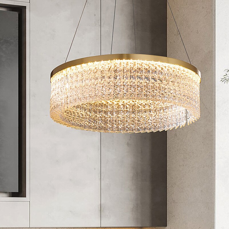 LED-taklampa glaskrona modernt guld 50cm 60cm 80cm rostfritt stål galvaniserat 220-240V 110-120V 2025 - $784.59 -P7