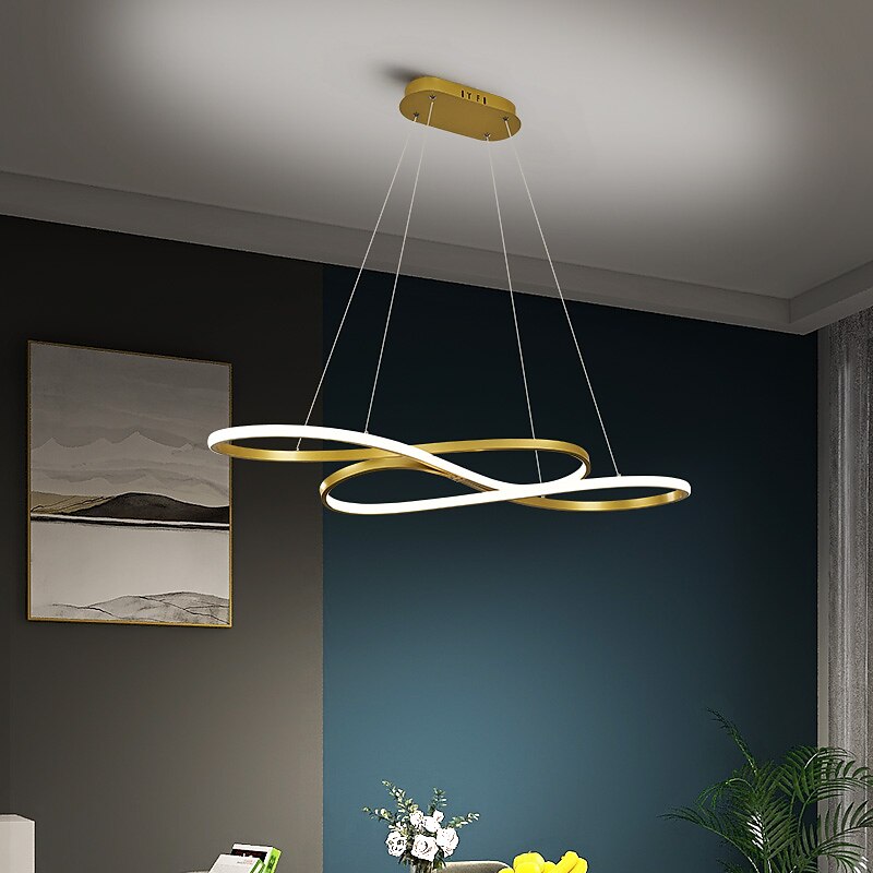 lampada a sospensione a led moderna isola cucina luce nera oro 100cm forme geometriche luci da incasso finiture verniciate alluminio 110-120v 220-240v dimmerabile solo con telecomando del 2025 a $349.99 –P2