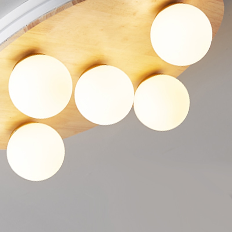 LED Deckenleuchte modernes nordisches Globe Design 50 cm Einbauleuchten Holz lackierte Oberflächen moderner nordischer Stil 220-240v 110-120v 2025 - $517.39 –P7