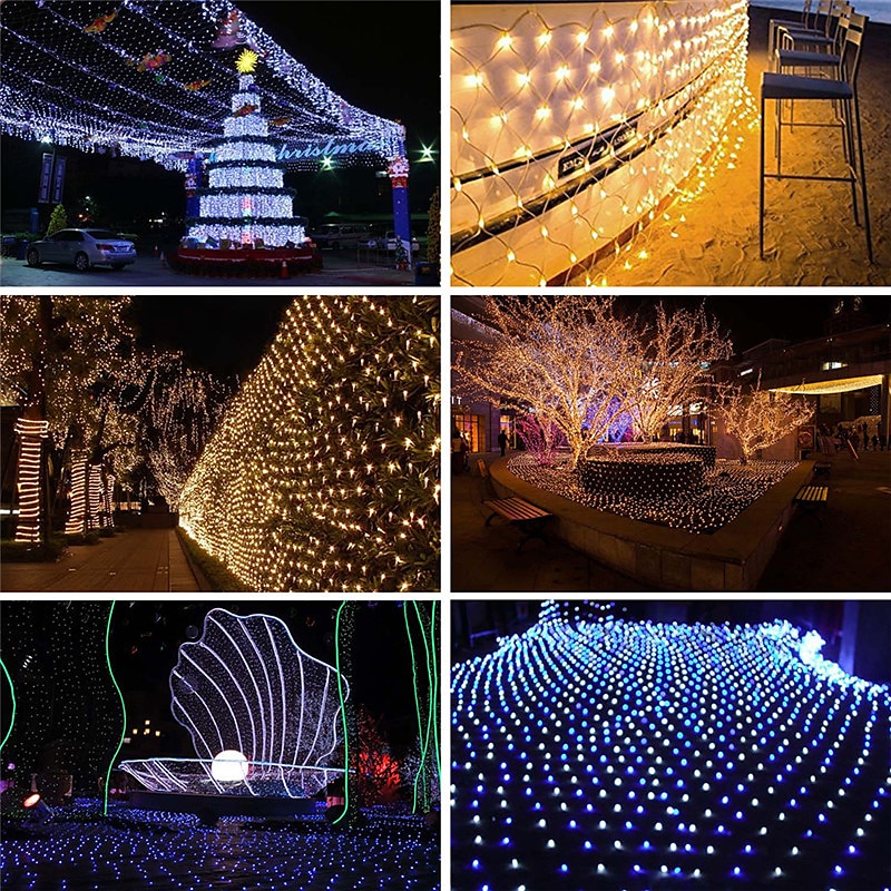 luci notturne a rete a led 1.5x1.5m 3x2m 220v matrimonio natale fata stringa luce esterna impermeabile festa festa decor luci a rete con tappo di coda del 2025 a $10.99 –P5