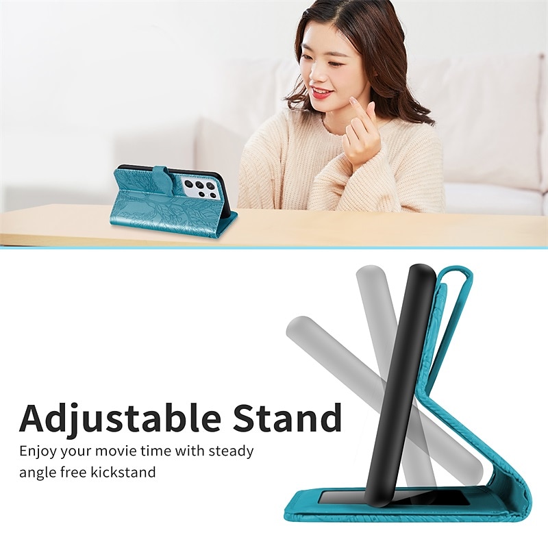 Phone Case For Samsung Galaxy S24 S23 S22 S21 S20 Plus Ultra A54 A34 A14 A72 A52 A42 Note 20 10 S25 Ultra Wallet Case Card Holder Dustproof Shockproof Lines / Waves Solid Colored PU Leather 2025 - $13.99 –P7