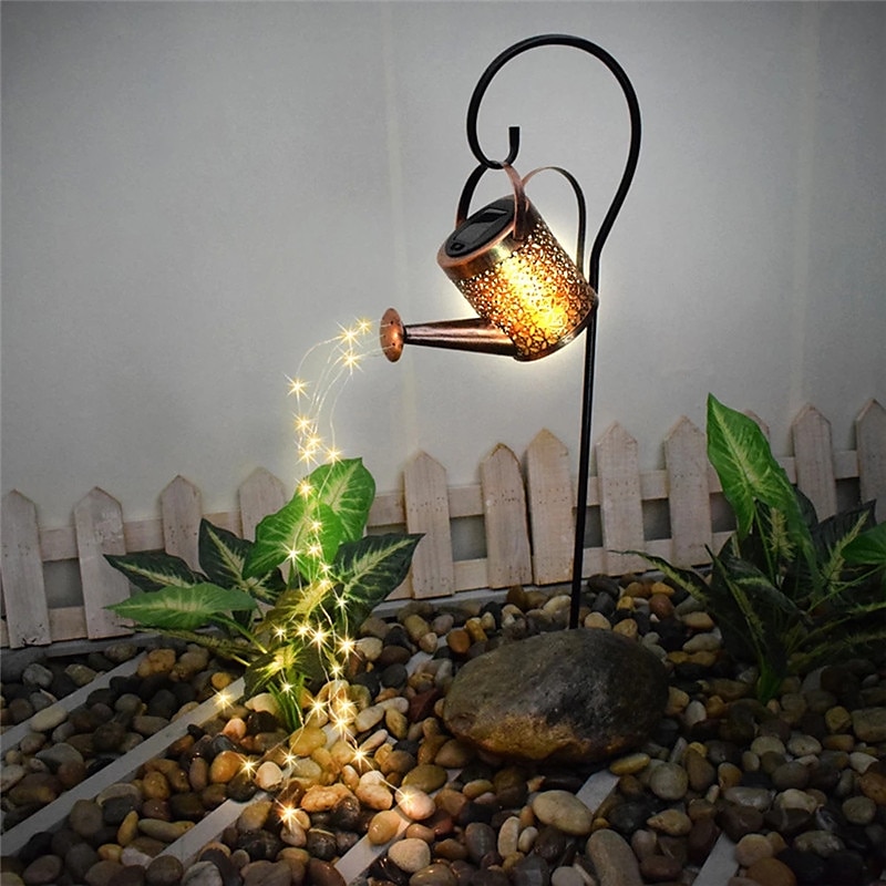 Romantische Garten LED Gießkanne String Licht Solar Lampe Fee Licht 