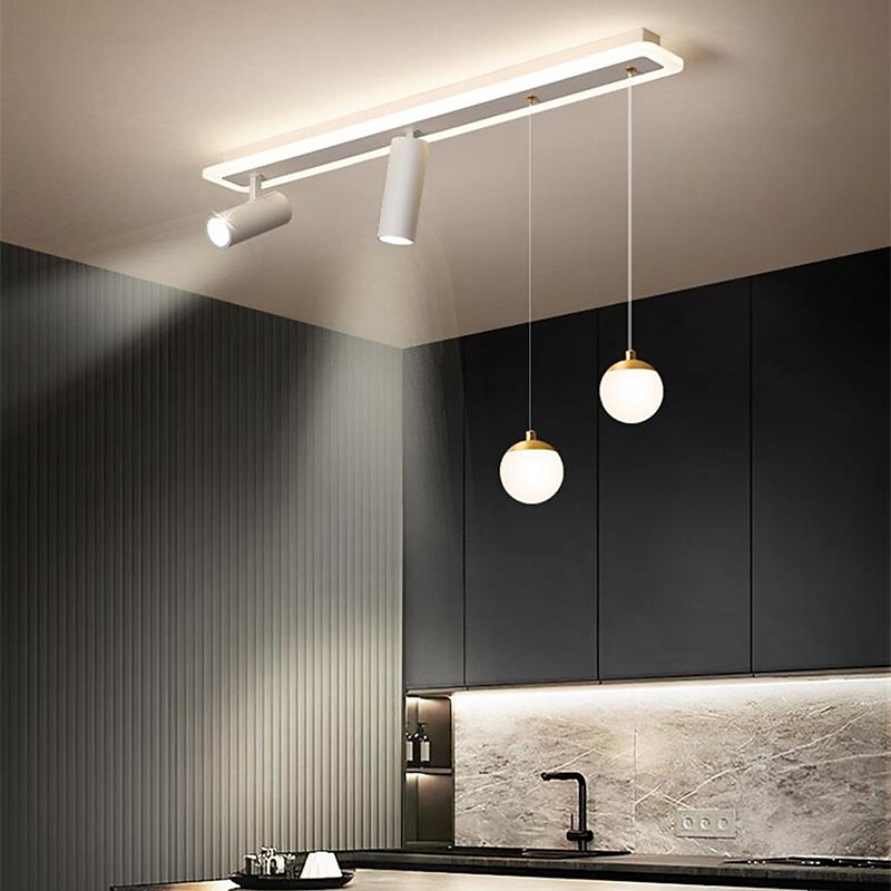 LED Ceiling Light With Spot Light Porch Light Modern White 80cm 100 cm Single Design Chandelier Metal Artistic Style Modern Style Stylish Painted Finishes 220-240V 110-120V 2025 - $284.39 –P5