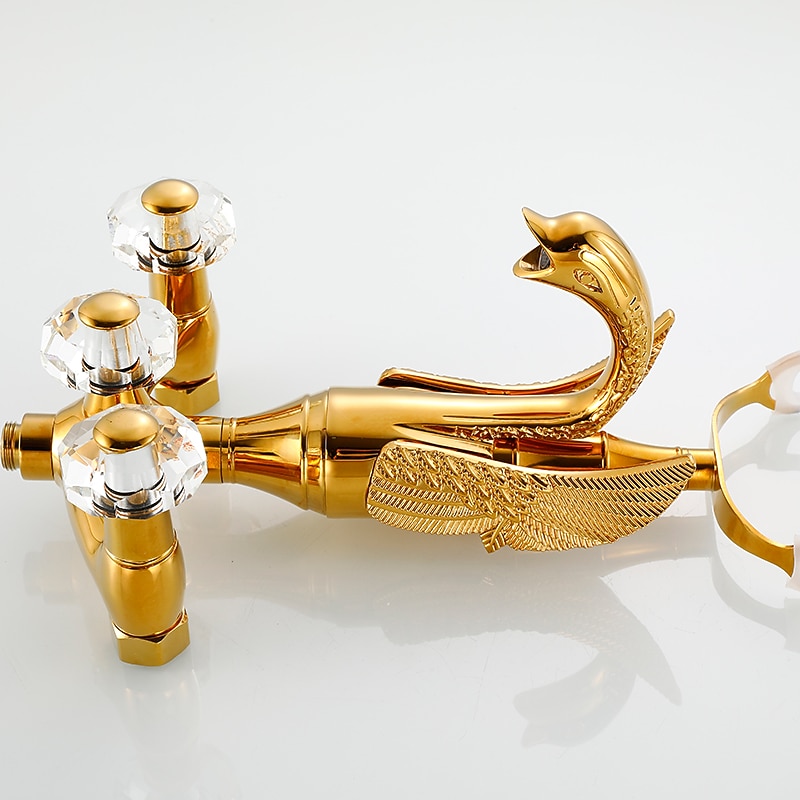 badekar armatur - moderne antikk messing veggmontering messing ventil badekar dusj blandebatterier 2026 - $404.99 –P7