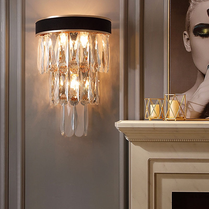 krystall moderne vegglamper vegglamper grå gjennomsiktig soverom butikker kafeer krystall vegglampe 220-240v 110-120v 5 w 2025 - $198.99 –P11