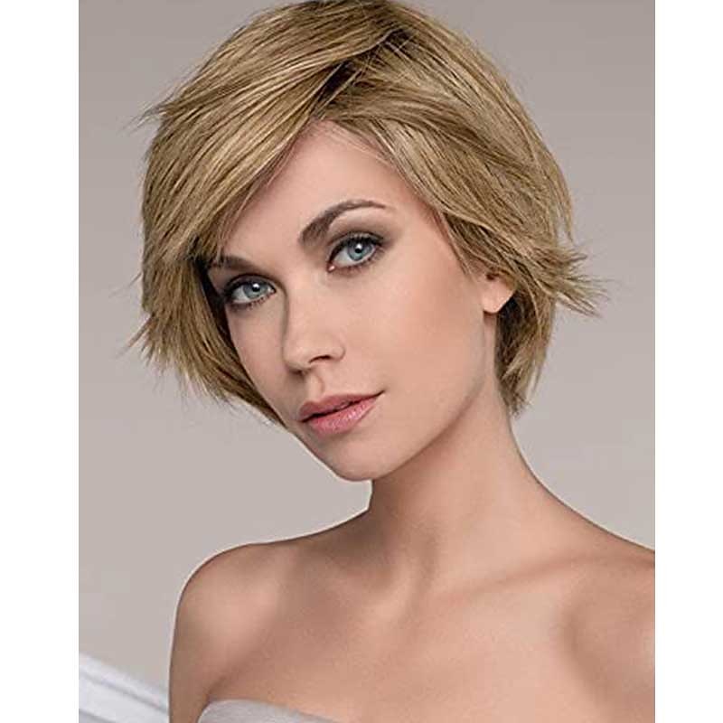 peluca de corte corto rubia recta corte pixie peluca resistente al calor pelucas cortas de cabello corto con flequillo 2026 - $20.99 –P7