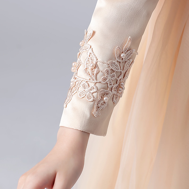 Bloemenmeisjesjurk Voor meisjes Jurk Prinses jurk Feestjurk Bruiloft Feest Verjaardag Prinses Zoet Kinderdag Bloem Lange mouw Strakke ronde hals Wit Blozend Roze 3-12 jaar 2025 - $36.99 –P4