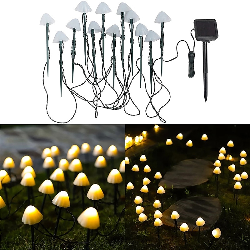 LED Solar String Light Outdoor Garden Decoration Mushroom Lights IP65 Waterproof Garland Patio Decor Outdoor Solar Lights Fairy Light 2025 - $22.99 –P9
