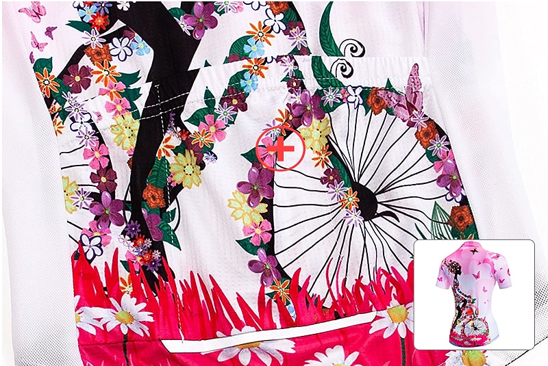 Mulheres Camisa para Ciclismo Padrão Botânico floral Flor Manga Curta Moto Camisa / Roupas Para Esporte Blusas com 3 bolsos traseiros Ciclismo de Montanha Ciclismo de Estrada Secagem Rápida Bolso de 2026 por $30.99 –P5