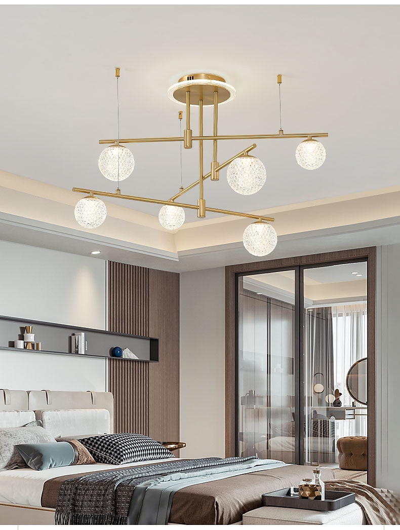 LED Ceiling Light Modern Nordic Cluster Design Chandelier Copper Modern Style Sputnik Globe Brass 9 6 Heads 84cm 105 cm 220-240V 110-120V 2025 - $1081.39 –P3