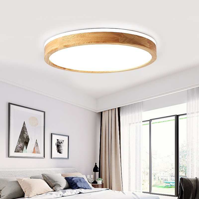 led φωτιστικό οροφής περιλαμβάνει wi-fi έξυπνο φως στρογγυλό σχέδιο με ρυθμιζόμενο χωνευτό φωτιστικό ξύλο μοντέρνο στυλ γεωμετρικό μινιμαλιστικό καλλιτεχνικό 30cm 40cm 50cm 220-240v 110-120v 2025 - $172.99 –P2