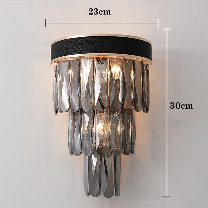 krystall moderne vegglamper vegglamper grå gjennomsiktig soverom butikker kafeer krystall vegglampe 220-240v 110-120v 5 w 2025 - $198.99 –P1