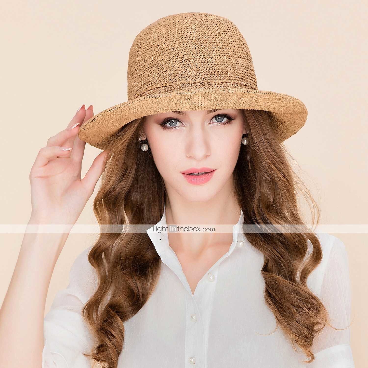 Korbwaren Kentucky Derby Hut / Hüte mit 1 Hochzeit / Besondere Anlässe / Alltag Kopfschmuck 2025 - $22.99 –P6