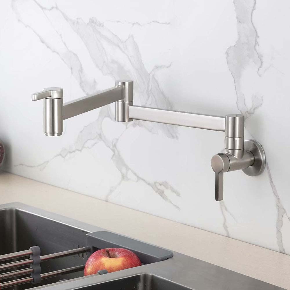 kuchyňská baterie jednoduchá rukojeť se dvěma otvory chrom/nikl kartáčovaný/galvanicky pokovená středová sada moderních kuchyňských kohoutků 2026 - $139.99 –P4