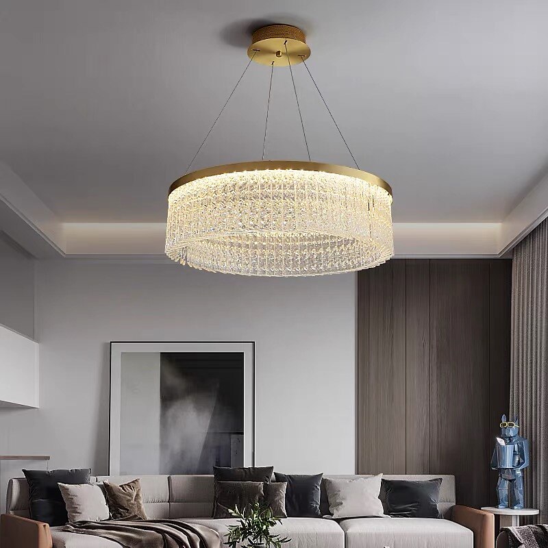 LED-taklampa glaskrona modernt guld 50cm 60cm 80cm rostfritt stål galvaniserat 220-240V 110-120V 2025 - $784.59 -P1