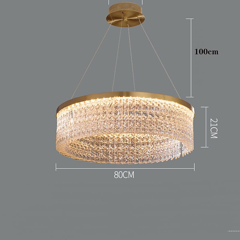 LED-taklampa glaskrona modernt guld 50cm 60cm 80cm rostfritt stål galvaniserat 220-240V 110-120V 2025 - $784.59 -P9