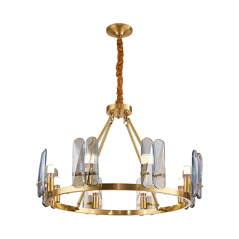 Lámpara colgante de luz led, lámpara de cristal de cobre, lujo, estilo nórdico moderno, 4 6 8 cabezas, 220-240 v, 110-120 v 2025 - $780.12 –P5