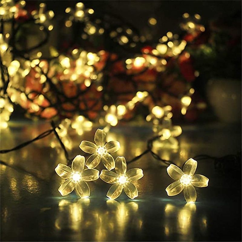 أضواء سلسلة الطاقة الشمسية في الهواء الطلق 2 قطعة 1 قطعة 8 نماذج زهرة الكرز 6.5 متر 30 LED سلسلة ضوء الشمسية لتزيين حديقة المنزل 5 متر 20 المصابيح مقاوم للماء أضواء حفلة الكريسماس الخيالية في الهواء 2025 - $26.99 –P5