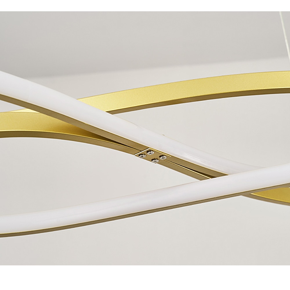 lampada a sospensione a led moderna isola cucina luce nera oro 100cm forme geometriche luci da incasso finiture verniciate alluminio 110-120v 220-240v dimmerabile solo con telecomando del 2025 a $349.99 –P6