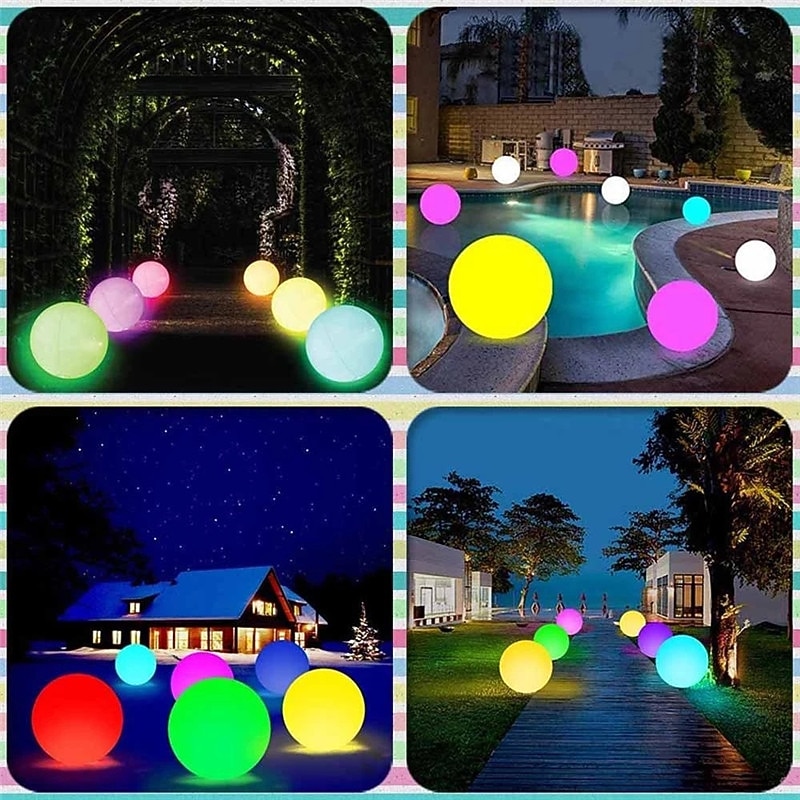 Outdoor Underwater Lights Lamp Glowing Beach Ball Remote Control LED Light Swimming Pool Toy 13 Colors Glowing Ball Inflatable LED For Beach Ball Party Colorful Lighting 2025 - $24.99 –P11