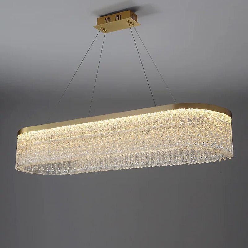lámpara colgante de luz led lámpara de cristal luz de la isla de cocina diseño de círculo dorado moderno diseño de linterna de 80 cm metal galvanizado 220-240v 110-120v 2025 - $760.09 –P2