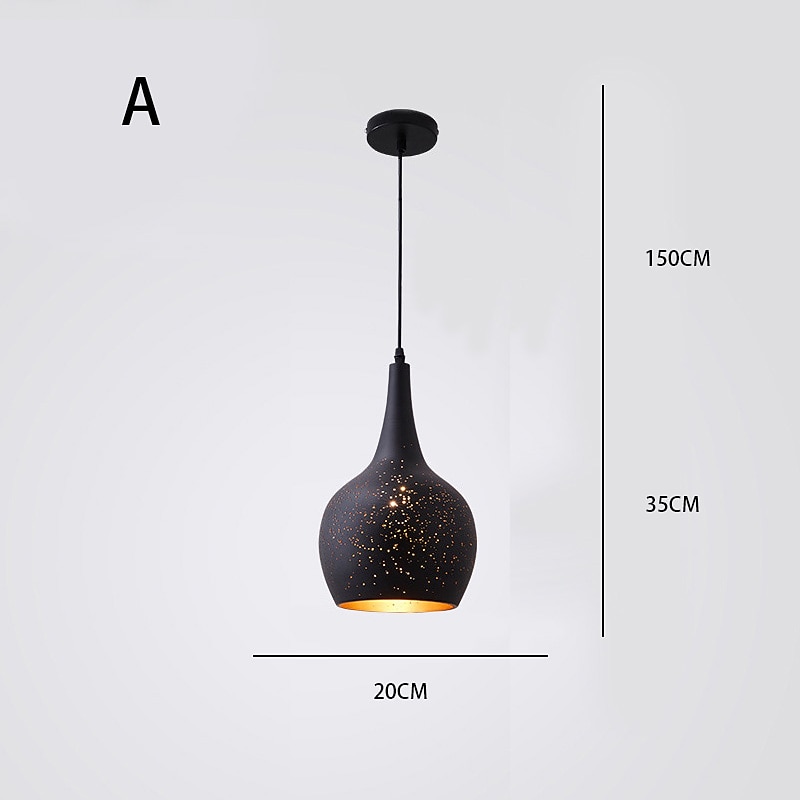 2025年 LED　ペンダント　ライトキッチン　アイランドライト　ブラック　モダン　シングル　デザイン　メタル　塗装仕上げ　伝統的　クラシックノルディックスタイル　110-240v  コレクション – $107.99 –P3