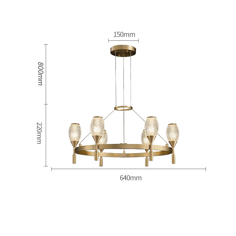 6-Light 10-Light 64/80/90/90 cm Forme geometrice Candelabre Cupru Acrilic Stil modern Alamă Modern Stilul nordic 110-120V 220-240V 2025 - $1273.15 –P14