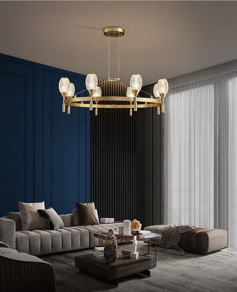 6-Light 10-Light 64/80/90/90 cm Forme geometrice Candelabre Cupru Acrilic Stil modern Alamă Modern Stilul nordic 110-120V 220-240V 2025 - $1273.15 –P10