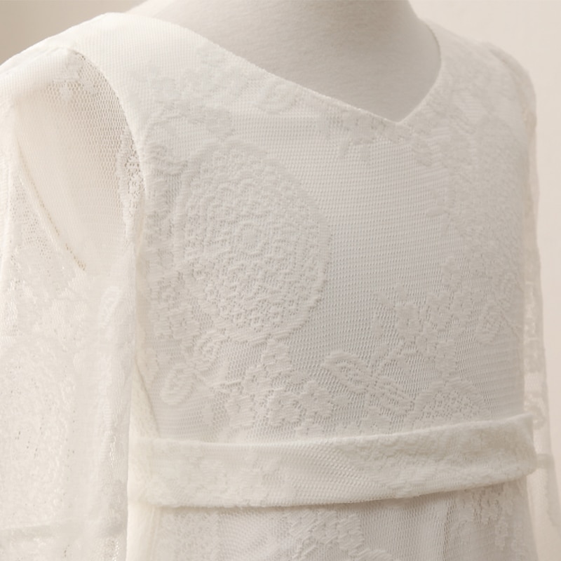 vestido de festa de casamento na praia, comprimento até o chão, vestido de dama de honra, festa de casamento, meninas, lindo vestido de baile, renda com renda, boho, praia, ajuste de 3 a 16 anos, de 2025 por $65.99 -P1