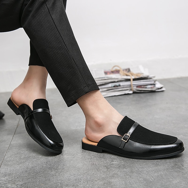 Mocassini slip-on da uomo in similpelle e pelle scamosciata marroni – eleganti scarpe casual slip-on con fibbia per l'uso quotidiano, il lavoro e le occasioni informali del 2025 a $46.99 –P2