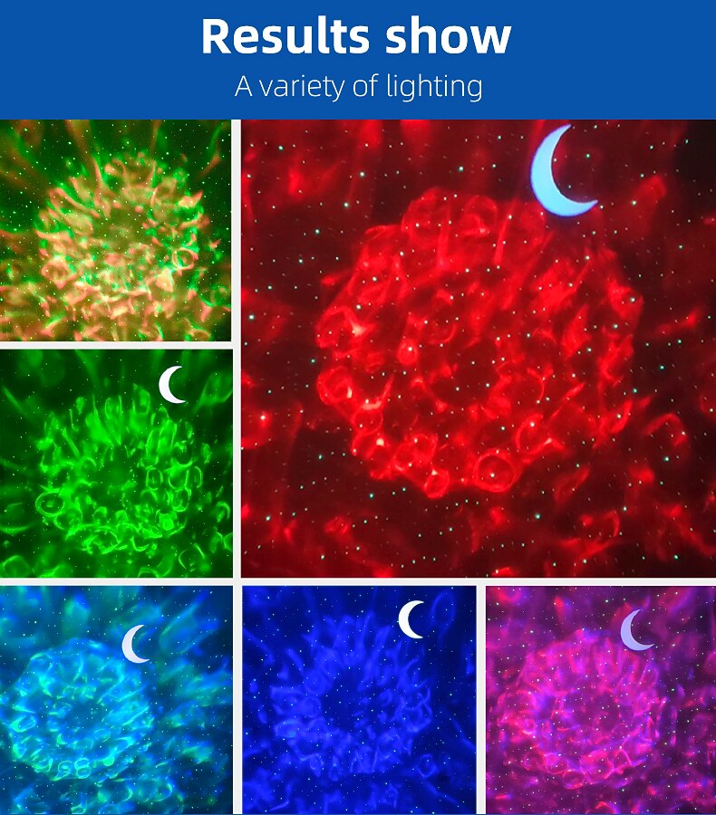 Круглая рождественская декоративная лампа свет проектор неба амбиентный свет светодиодная ночная лампа для детей меняющая цвета атмосферная лампа сенсорный смарт-выключатель Рождество Новый год 2025 - $43.99 –P4
