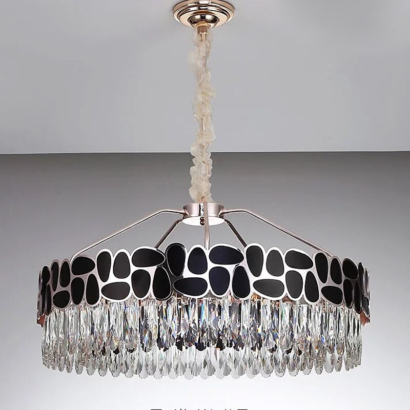 led anheng lys krystall lysekrone sirkel 60cm 80cm lantern desgin rustfritt stål galvanisert moderne 220-240v 110-120v 2025 - $1444.99 –P2