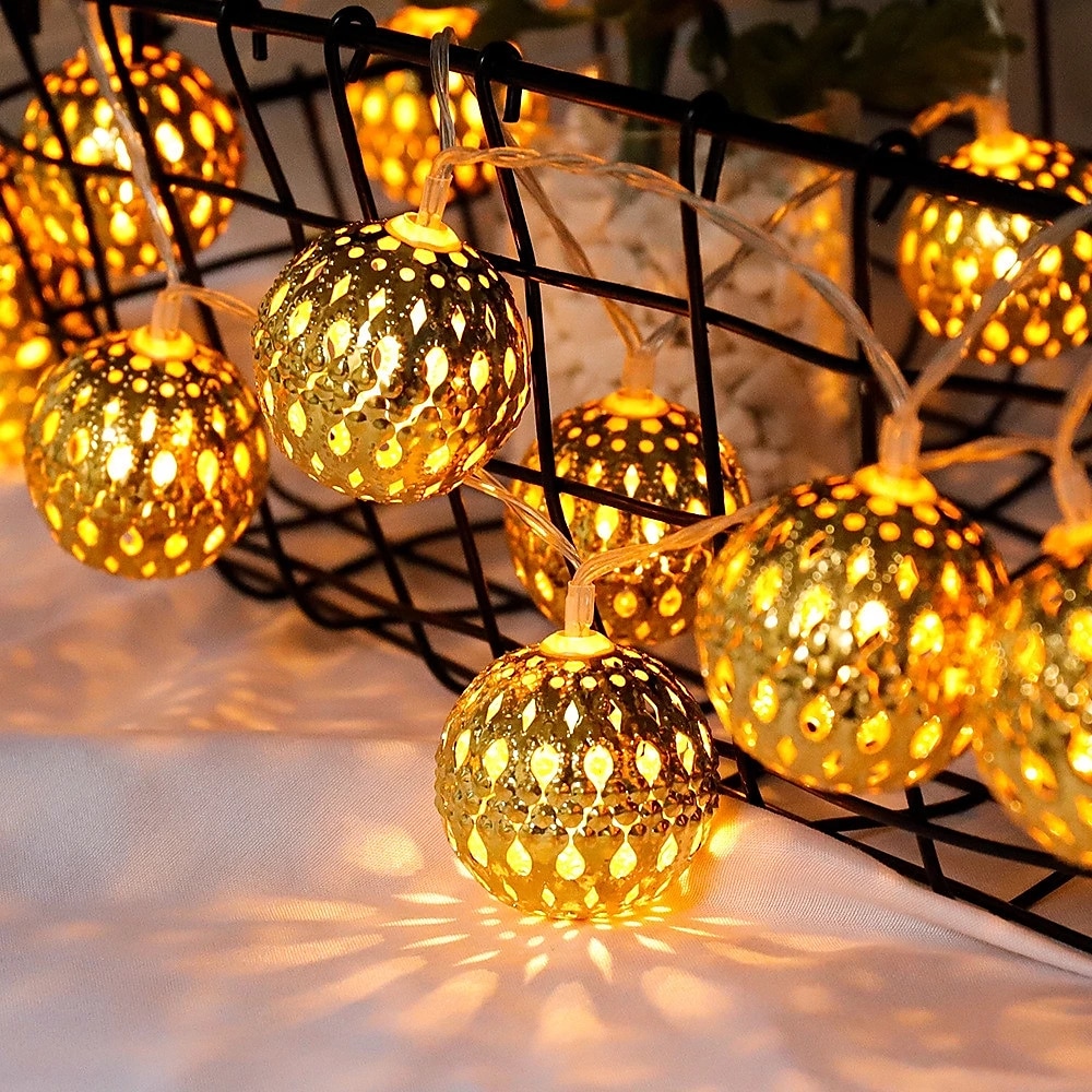 أضواء سلسلة led جهاز تحكم عن بعد 3m 20 المصابيح من الحديد المطاوع سلسلة مجوفة ضوء صندوق بطارية مقاوم للماء أو USB عملية كرة جنية أضواء عيد الميلاد حفل زفاف حديقة عطلة الديكور 2025 - $16.99 –P5