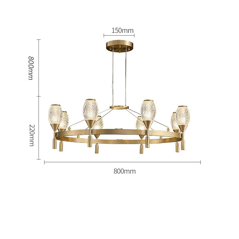 6-Light 10-Light 64/80/90/90 cm Forme geometrice Candelabre Cupru Acrilic Stil modern Alamă Modern Stilul nordic 110-120V 220-240V 2025 - $1273.15 –P13