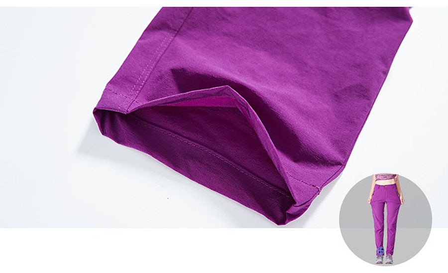 Naisten Vaellushousut Kesä Ulko- Hengittävä Vedenkestävä Nopea kuivuminen Kevyt Housut Alaosat Joustava vyötärö Vetoketjullinen tasku Violetti Musta Spandex Metsästys Kalastus Kiipeily M L XL XXL XXXL 2025 - $20.79 –P13