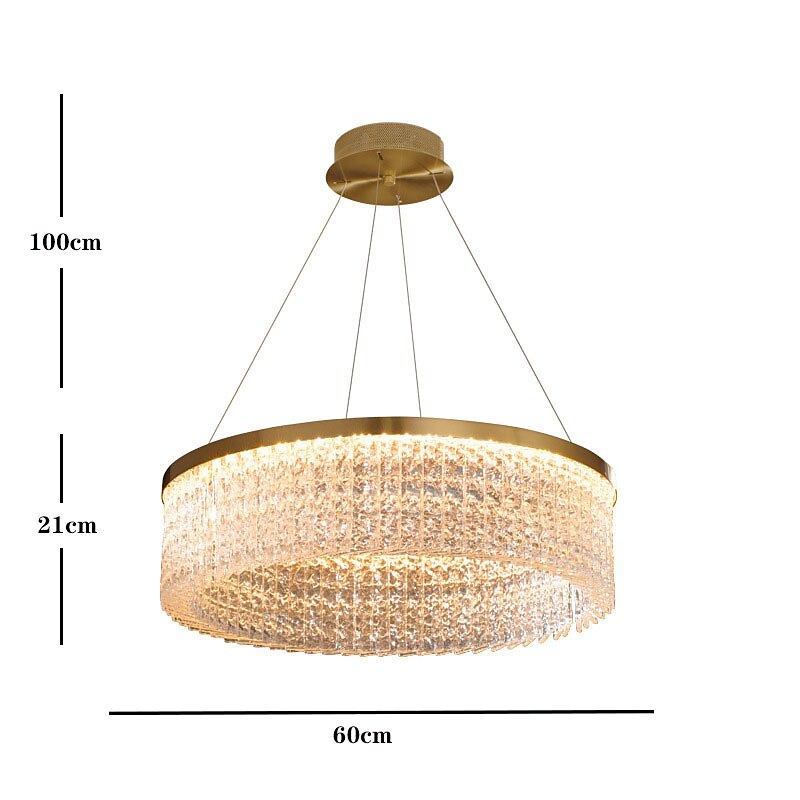 LED-taklampa glaskrona modernt guld 50cm 60cm 80cm rostfritt stål galvaniserat 220-240V 110-120V 2025 - $784.59 -P8