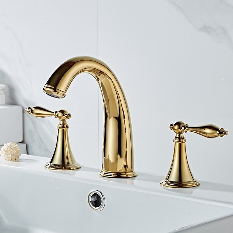 rubinetto lavabo bagno - diffuso elettroplaccato diffuso due maniglie tre fori rubinetti per vasca del 2025 a $137.99 –P9