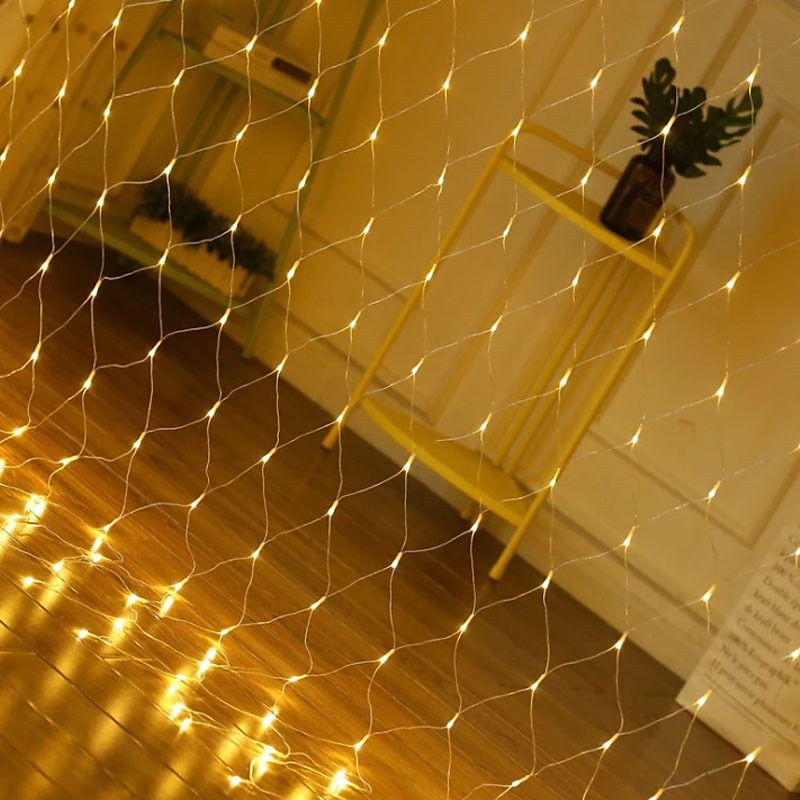luci notturne a rete a led 1.5x1.5m 3x2m 220v matrimonio natale fata stringa luce esterna impermeabile festa festa decor luci a rete con tappo di coda del 2025 a $10.99 –P4