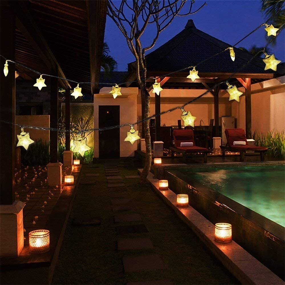 φώτα ramadan eid led ηλιακά φώτα string 40ft 12m 100leds 7m 50leds 6.5m 30leds 5m 20leds 8modes twinkle fairy lights αδιάβροχα φώτα αστέρια για εξωτερικούς κήπους γκαζόν αίθριο τοπίο Χριστούγεννα 2025 - $14.49 –P8