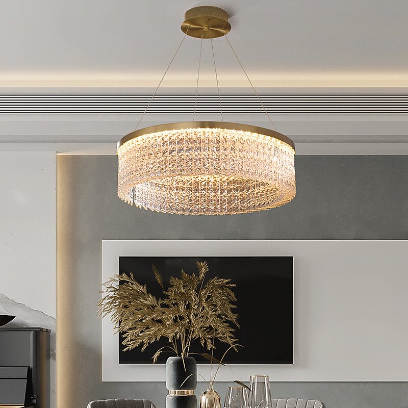 LED-taklampa glaskrona modernt guld 50cm 60cm 80cm rostfritt stål galvaniserat 220-240V 110-120V 2025 - $784.59 -P6
