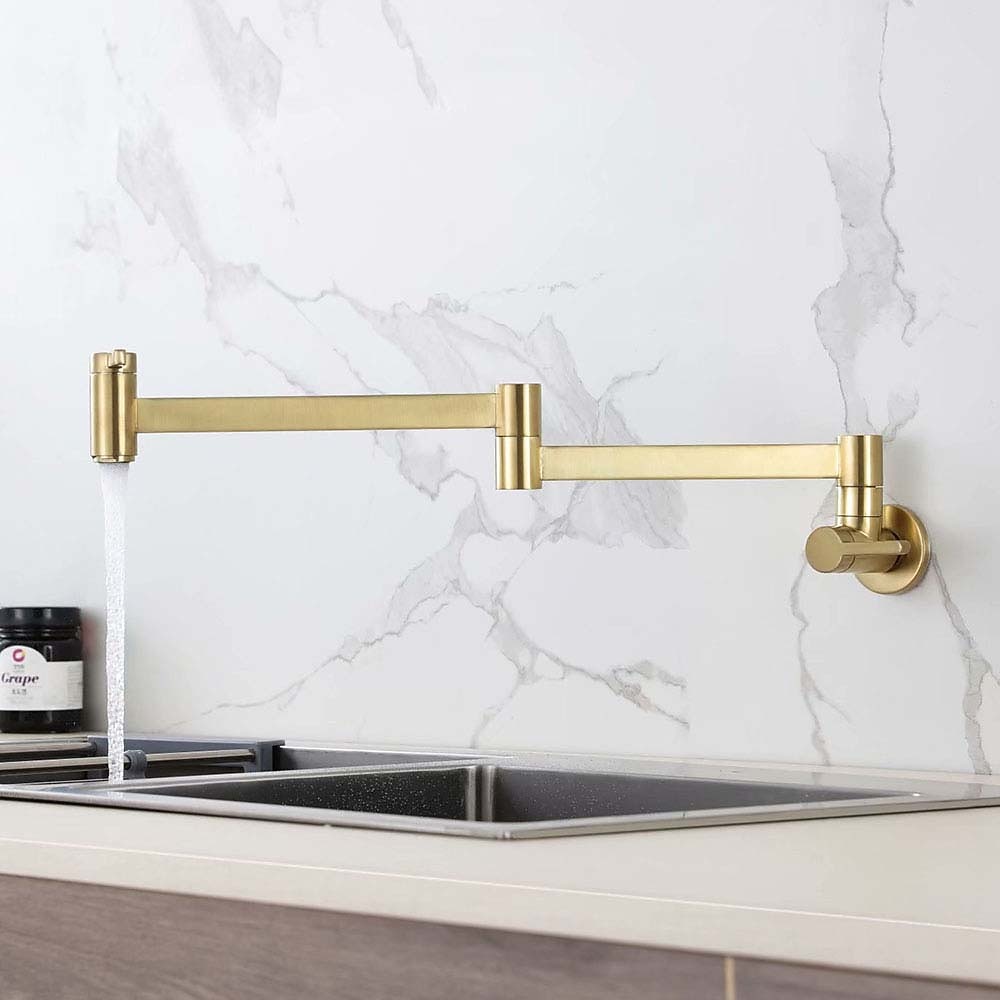 kuchyňská baterie jednoduchá rukojeť se dvěma otvory chrom/nikl kartáčovaný/galvanicky pokovená středová sada moderních kuchyňských kohoutků 2026 - $139.99 –P9