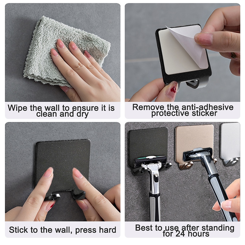punch gratis scheermes houder opslag haak muur mannen scheren scheerapparaat plank badkamer scheermes rek muur badkamer accessoires 2025 - $5.99 –P3
