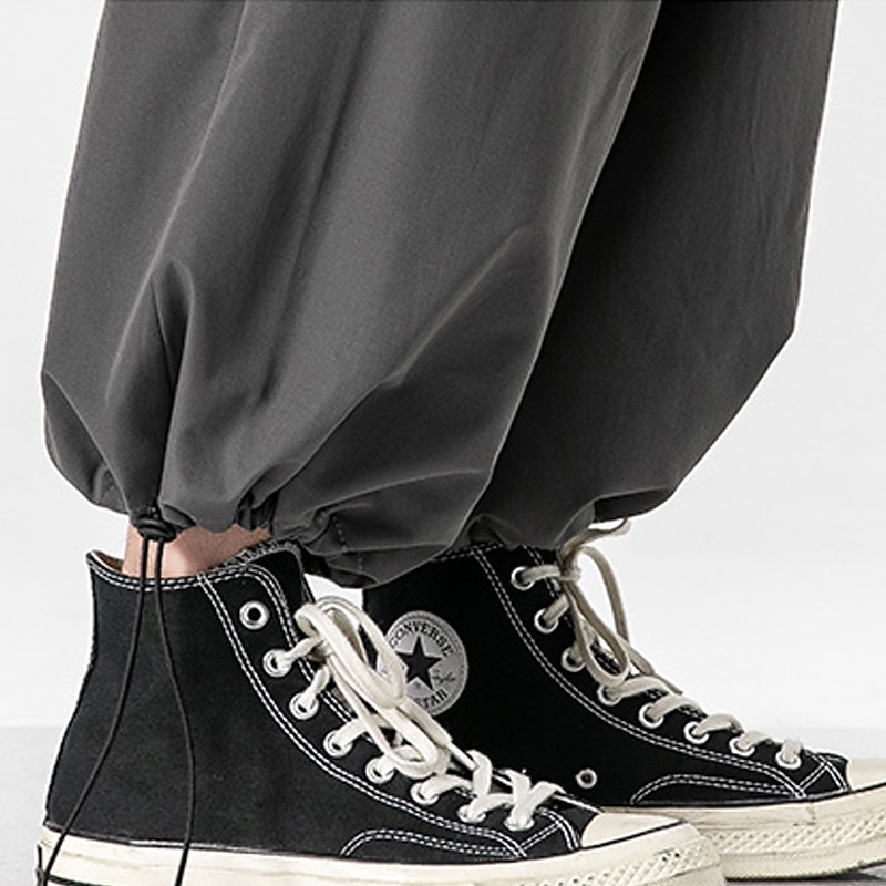 Voor heren Broek Wijde broek Harembroek Vrijetijdsbroek Baggy harembroeken Zak Breed Been Been trekkoord Effen Kleur Comfort Sport Dagelijks Streetwear Casual / sportief Zwart Grijs Micro-elastisch 2026 - $26.99 –P3