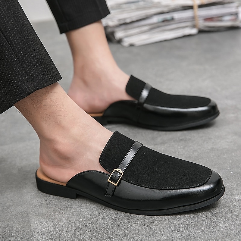 Mocassini slip-on da uomo in similpelle e pelle scamosciata marroni – eleganti scarpe casual slip-on con fibbia per l'uso quotidiano, il lavoro e le occasioni informali del 2025 a $46.99 –P3
