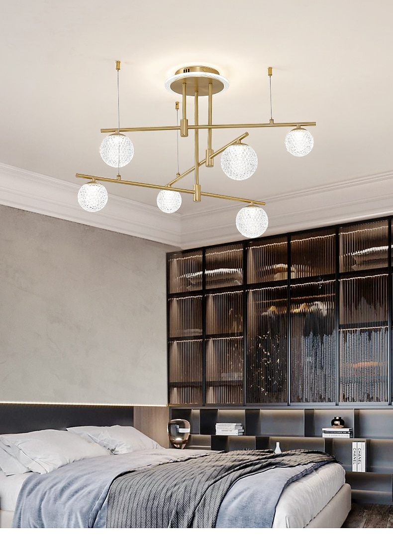 LED Ceiling Light Modern Nordic Cluster Design Chandelier Copper Modern Style Sputnik Globe Brass 9 6 Heads 84cm 105 cm 220-240V 110-120V 2025 - $1081.39 –P12