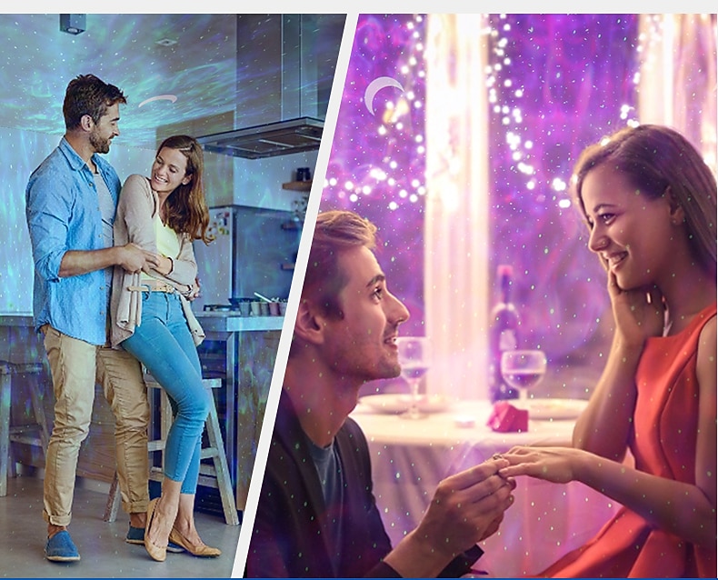 Круглая рождественская декоративная лампа свет проектор неба амбиентный свет светодиодная ночная лампа для детей меняющая цвета атмосферная лампа сенсорный смарт-выключатель Рождество Новый год 2025 - $43.99 –P3