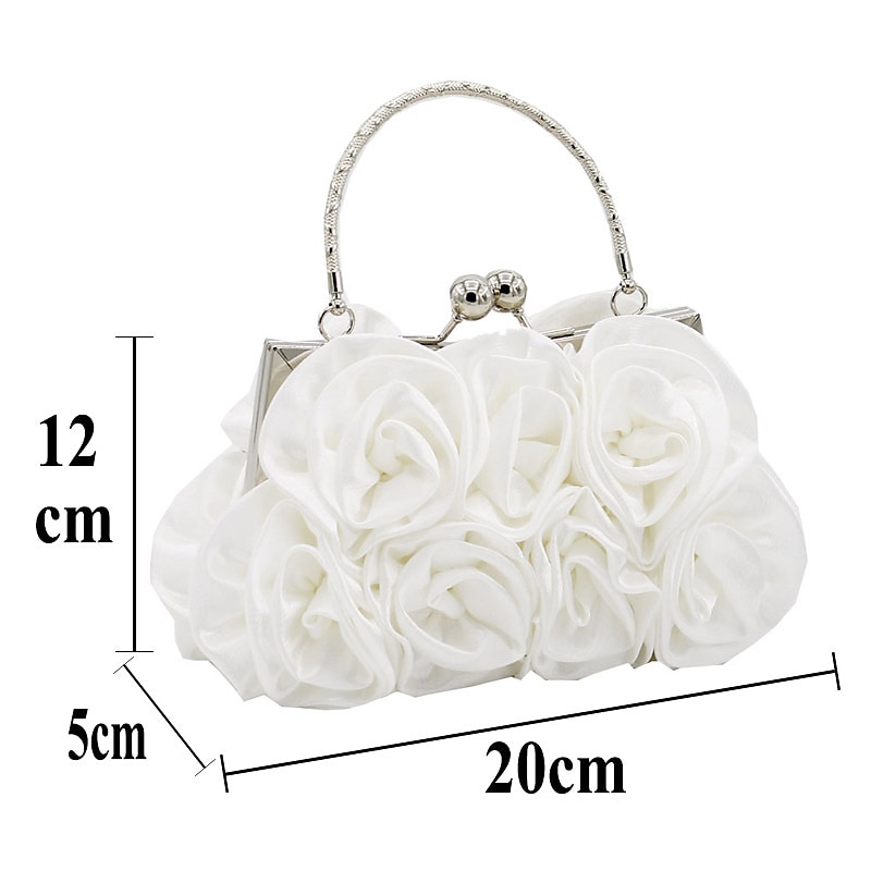 Elegant Red Floral Evening Clutch Bag – Vintage Rose Design with Silver Handle for Weddings, Proms, and Formal Events 2025 - $26.99 –P1