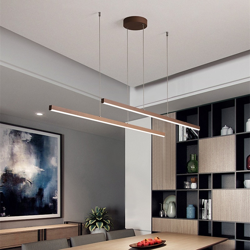 lampada a sospensione lineare a led cucina isola luce ufficio luce 1 testa 2 teste lampadario alluminio stile moderno eleganti finiture verniciate 220-240 v 110-120 v del 2025 a $399.99 –P2