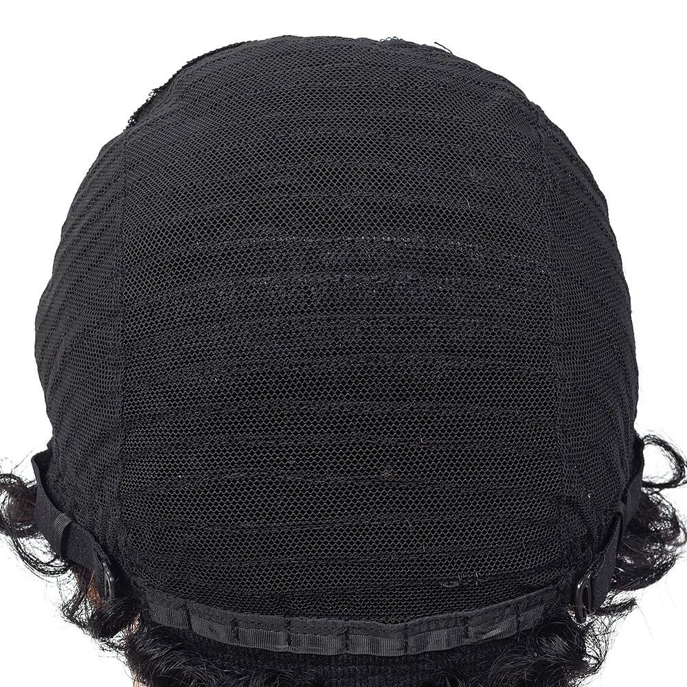 parrucca di capelli umani di remy taglio pixie per le donne nere breve afro ricci capelli brasiliani parrucca a buon mercato senza cappuccio parrucca di capelli umani nero naturale # 1b per la festa del 2025 a $46.99 –P12